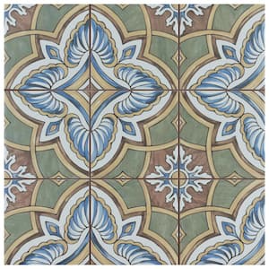 Harmonia Grove Green 4 in. x 13 in. Ceramic Floor and Wall Take Home Tile Sample