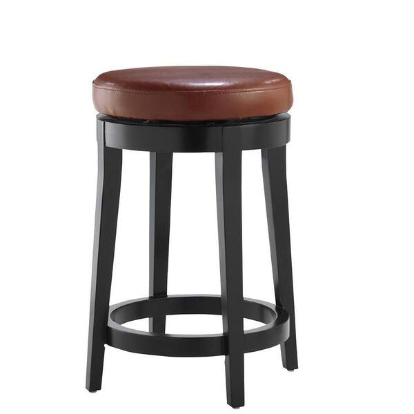 Home Decorators Collection 24 in. Red Cushioned Swivel Bar Stool