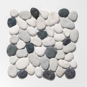 Classic Pebble Tile Grey/White/Black 11-1/2 in. x 11-1/2 in. x 12.7mm Mesh-Mounted Mosaic Tile (9.61 sq. ft. / case)