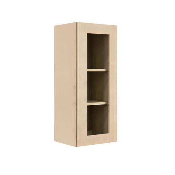LIFEART CABINETRY Lancaster Shaker Assembled 36x30x12 in. Wall Mullion Door Cabinet with 2 Doors 2 Shelves in Stone Wash