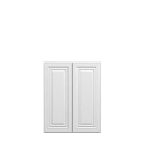 Damascus Raised 24 in. W x 30 in. H x 12 in. D in French Vanilla Plywood Assembled Wall Cabinet