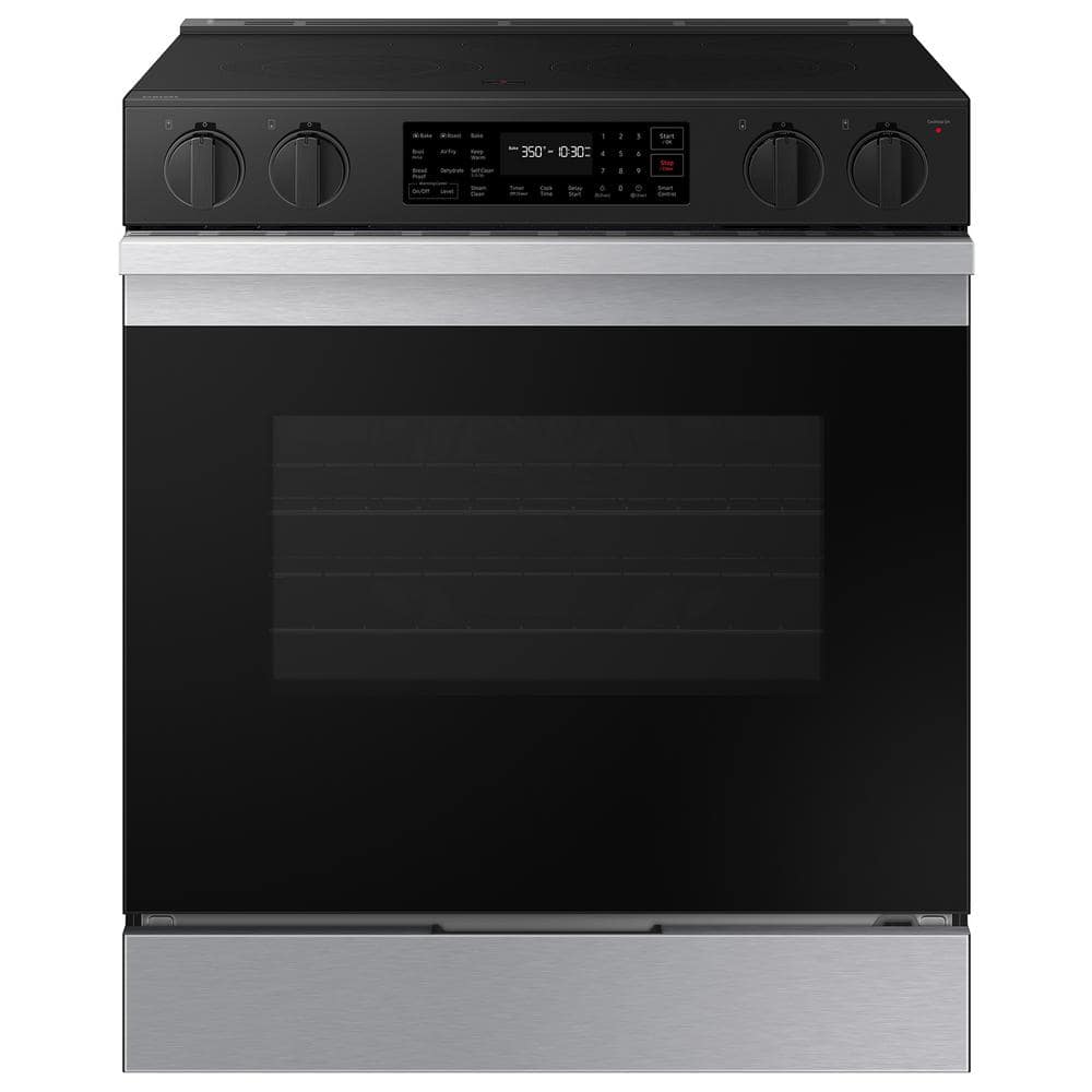 Bespoke 30 in. 6.3 cu.ft. 5 Burner Element Smart Slide-In Electric Range w/ AirFry & Safety Knobs in Stainless Steel -  Samsung, NSE6DG8300SR