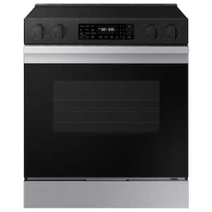 Bespoke 30 in. 6.3 cu.ft. 5 Burner Element Smart Slide-In Electric Range w/ AirFry & Safety Knobs in Stainless Steel