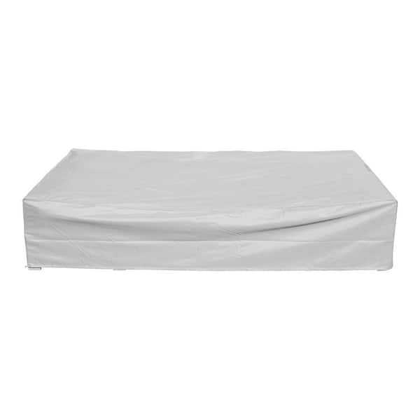 eVita Outdoor Patio Sofa Waterproof Covers 120 in. L x 61 in. W x 24.4 in. H made with 100% PVC (Light Gray)