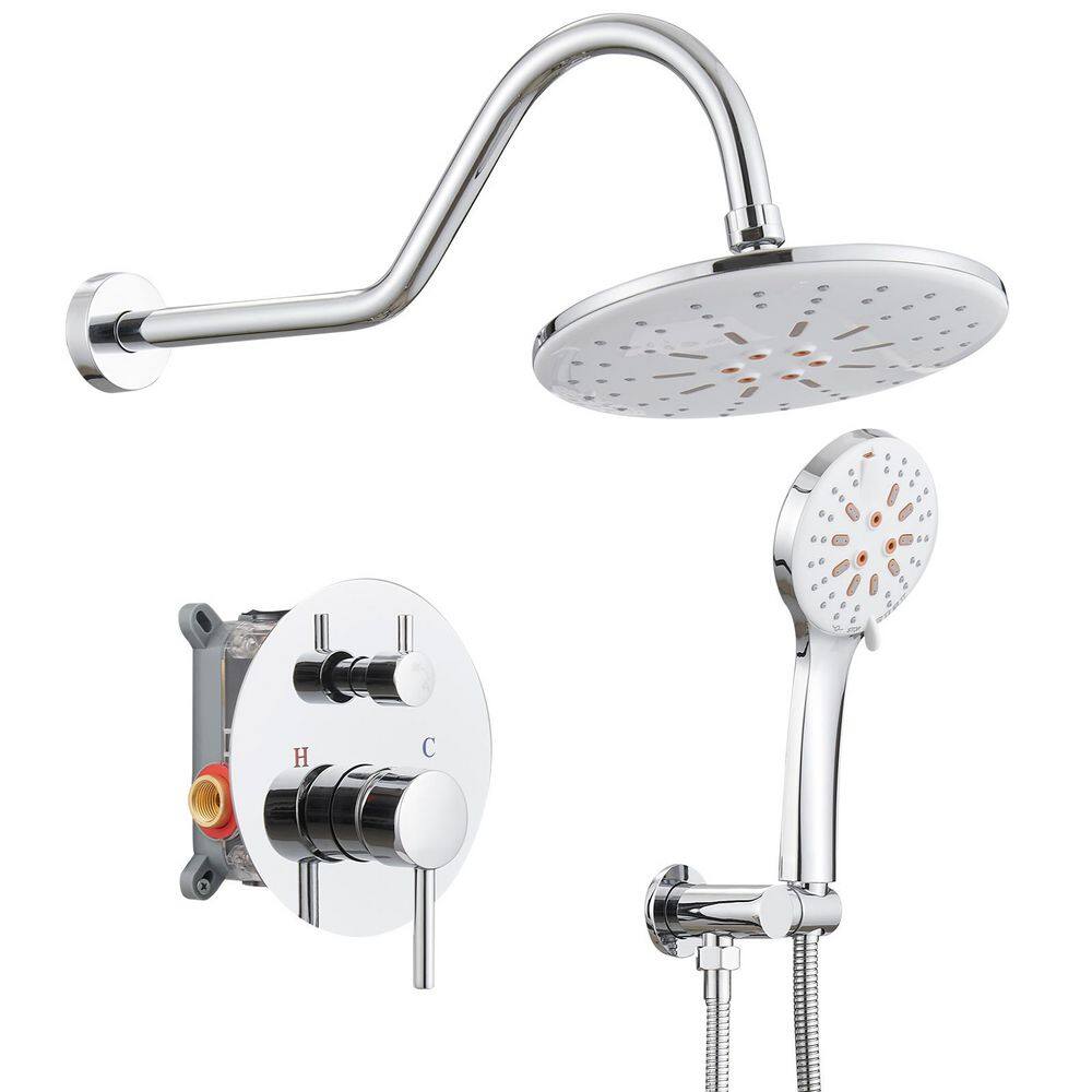 Single Handle 2-Spray Shower Faucet 2.5 Gpm with Pressure Balance in Polished Chrome (Valve Included) price history on PriceWatchPro