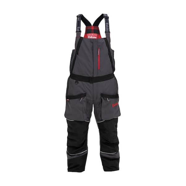 Eskimo Keeper Insulated Ice Fishing Bib, Men's, Gray/Black, Large