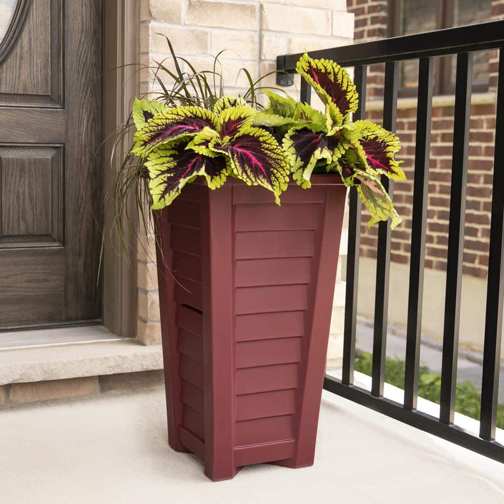 Cranberry Red 28" Square Outdoor Planter with Water Reservoir