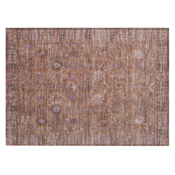 Chantille Machine Washable Indoor/Outdoor Abstract ACN2231 Copper 1 ft. 8 in. x 2 ft. 6 in. Accent Rug