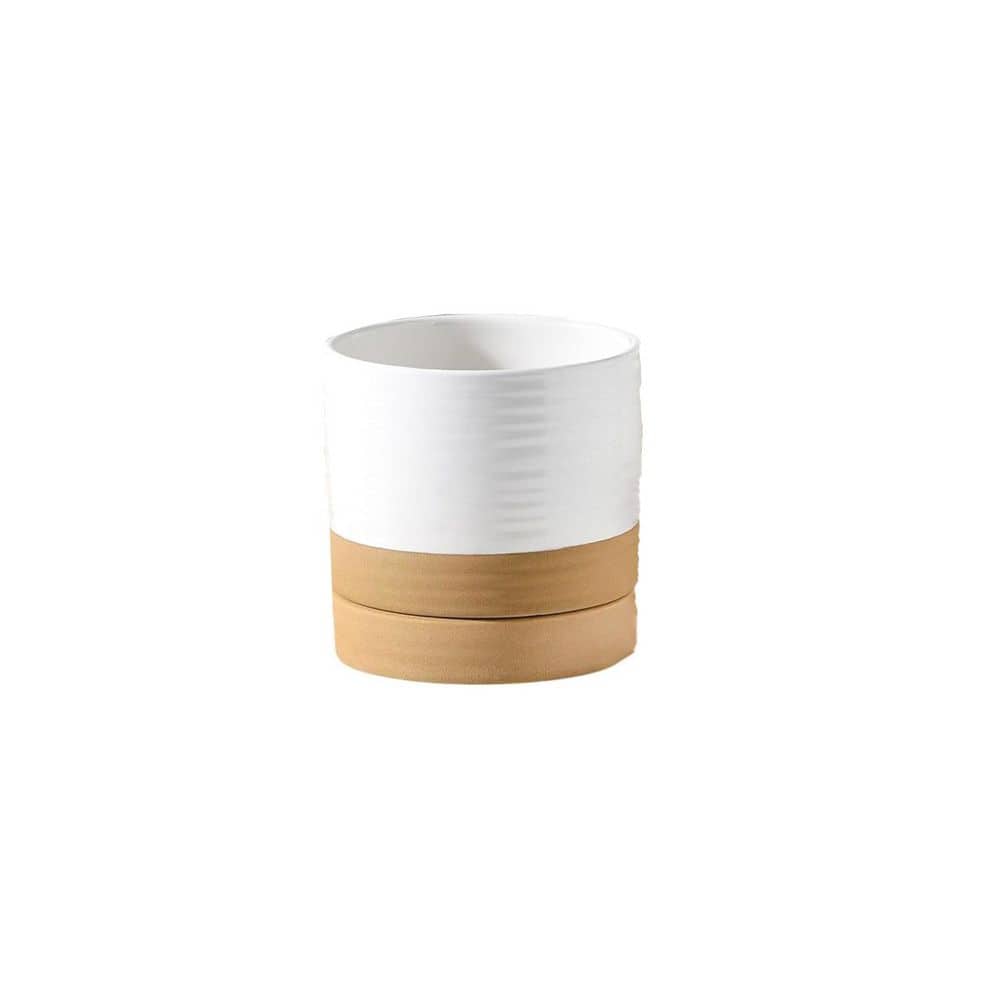 Ceramic Plant Pots Indoor Outdoor Planters with Drainage Hole and Tray Set of 3 (8 Plus 6 Plus 4.6 in.) price history on PriceWatchPro