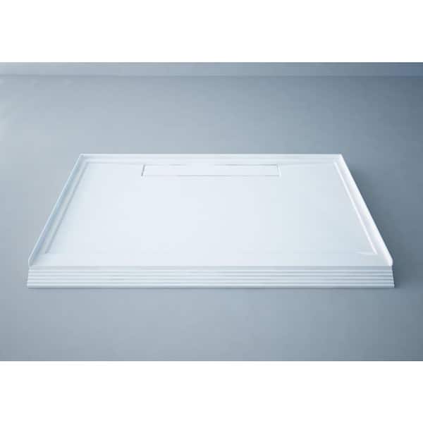 ANZZI Plateau Series 60 in. L x 36 in. W Barrier Free Shower Base