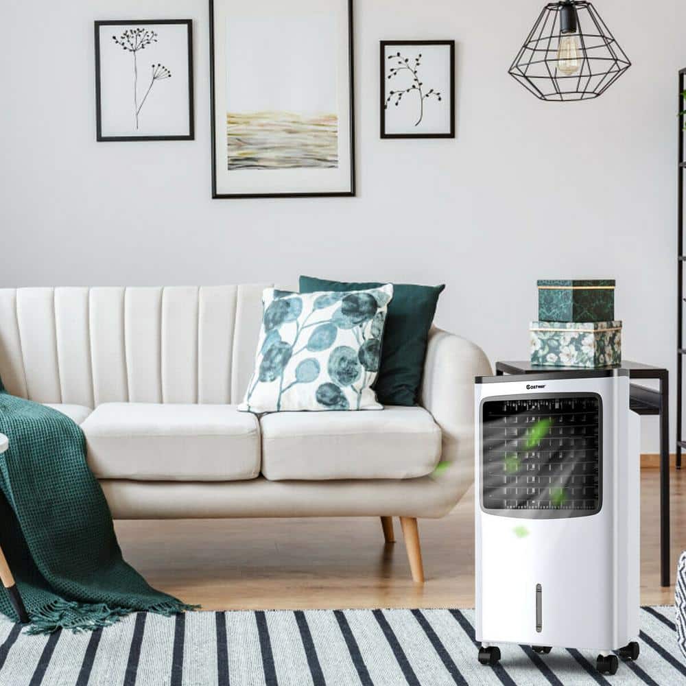 White Portable Tower Air Conditioner with Remote Control