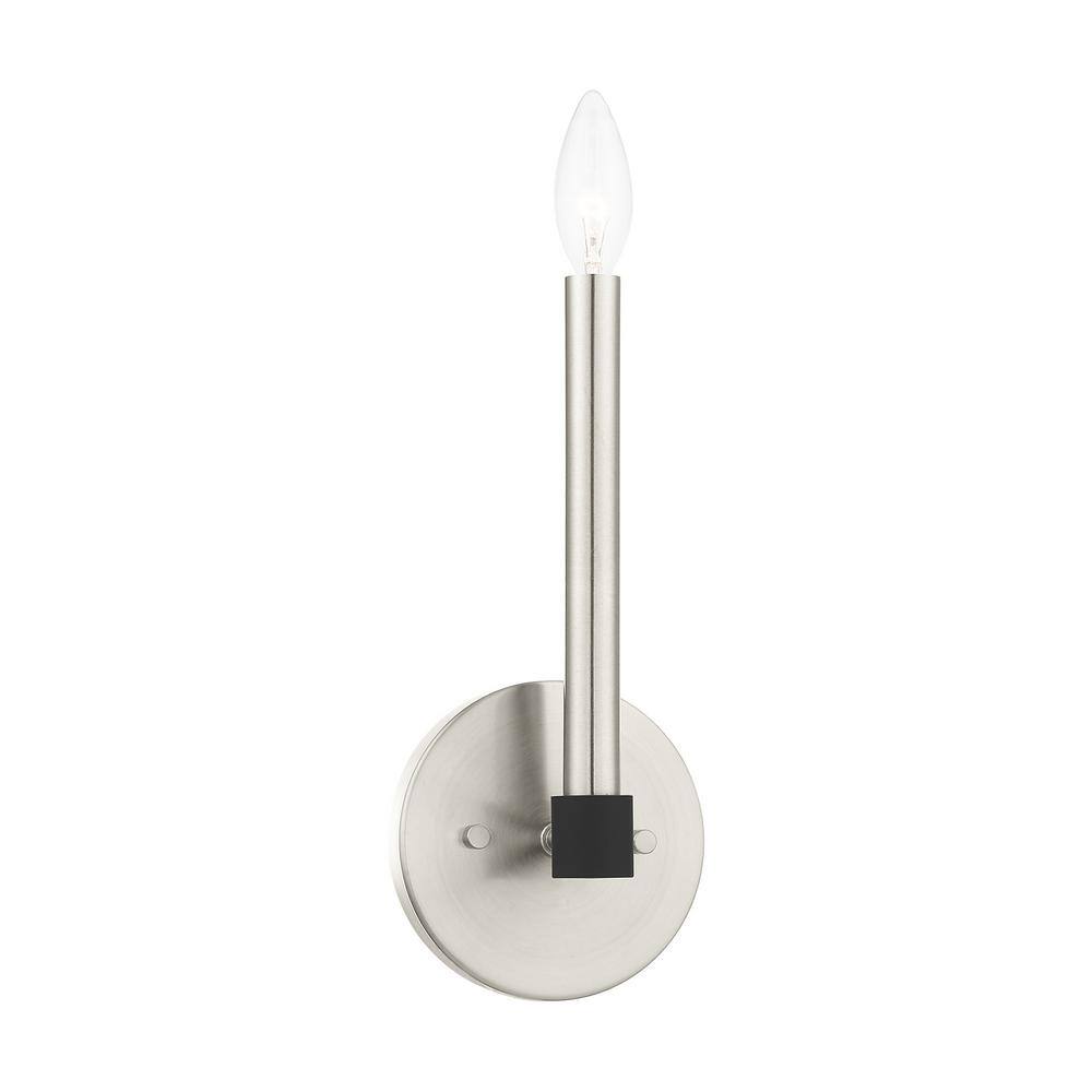 Karlstad Brushed Nickel Satin Brass 1-Light Wall Sconce
