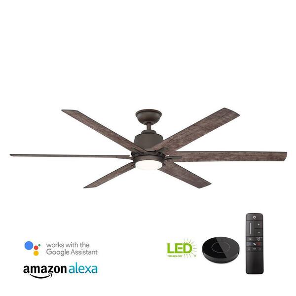 64 in Modern Ceiling Fan Indoor Espreso Bronze Wood LED Light Remote Control 