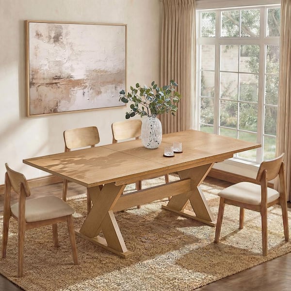 JAYDEN CREATION Themis Natural Wood 90.5 in. Cross Legs Base