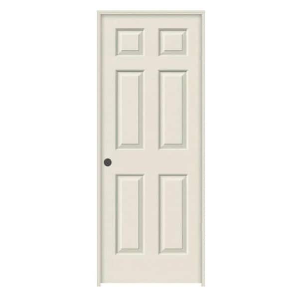 Builders Choice 30 in. x 80 in. Rightt-Handed Colonist Primed Textured Molded Composite MDF Single Prehung Interior Door