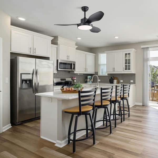 Avex 47 in. Smart Indoor Black Standard Ceiling Fan with Remote Control and Dimmable LED Light