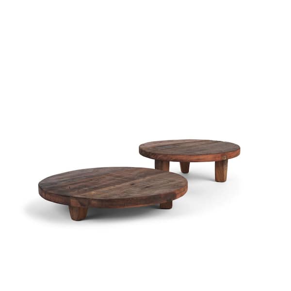Mercana Iza Medium Brown Wooden Riser (Set of 2)