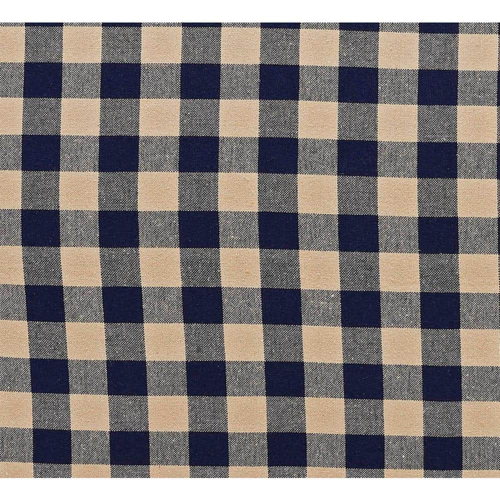 Navy and Khaki Checkered Cotton Euro Shams, Set of 2