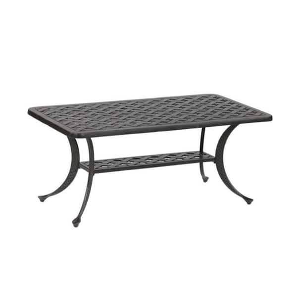 Mondawe Rectangle Aluminum Frame 29 in. H Outdoor Coffee Table for Garden, Gazebos, Pergola
