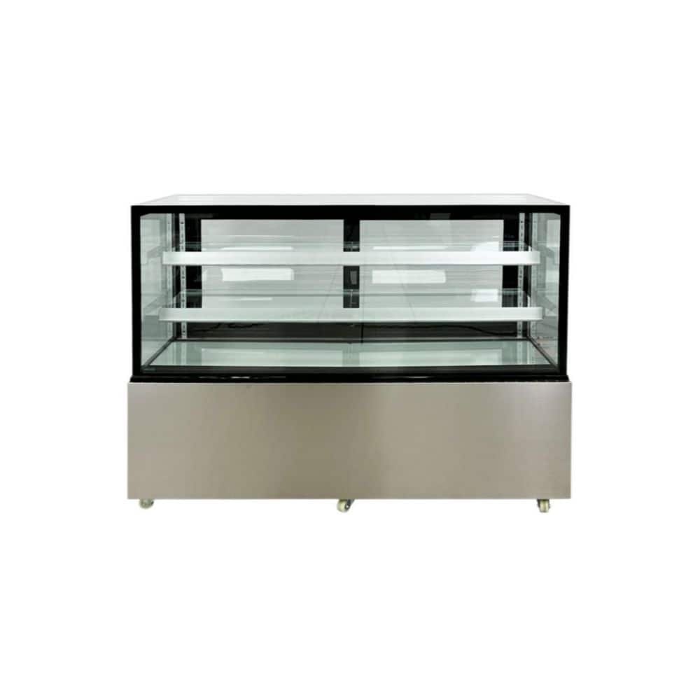 60  in. 18 cu. ft. NSF Auto Defrost Commercial Glass Bakery Display Refrigerator Case in Stainless Steel