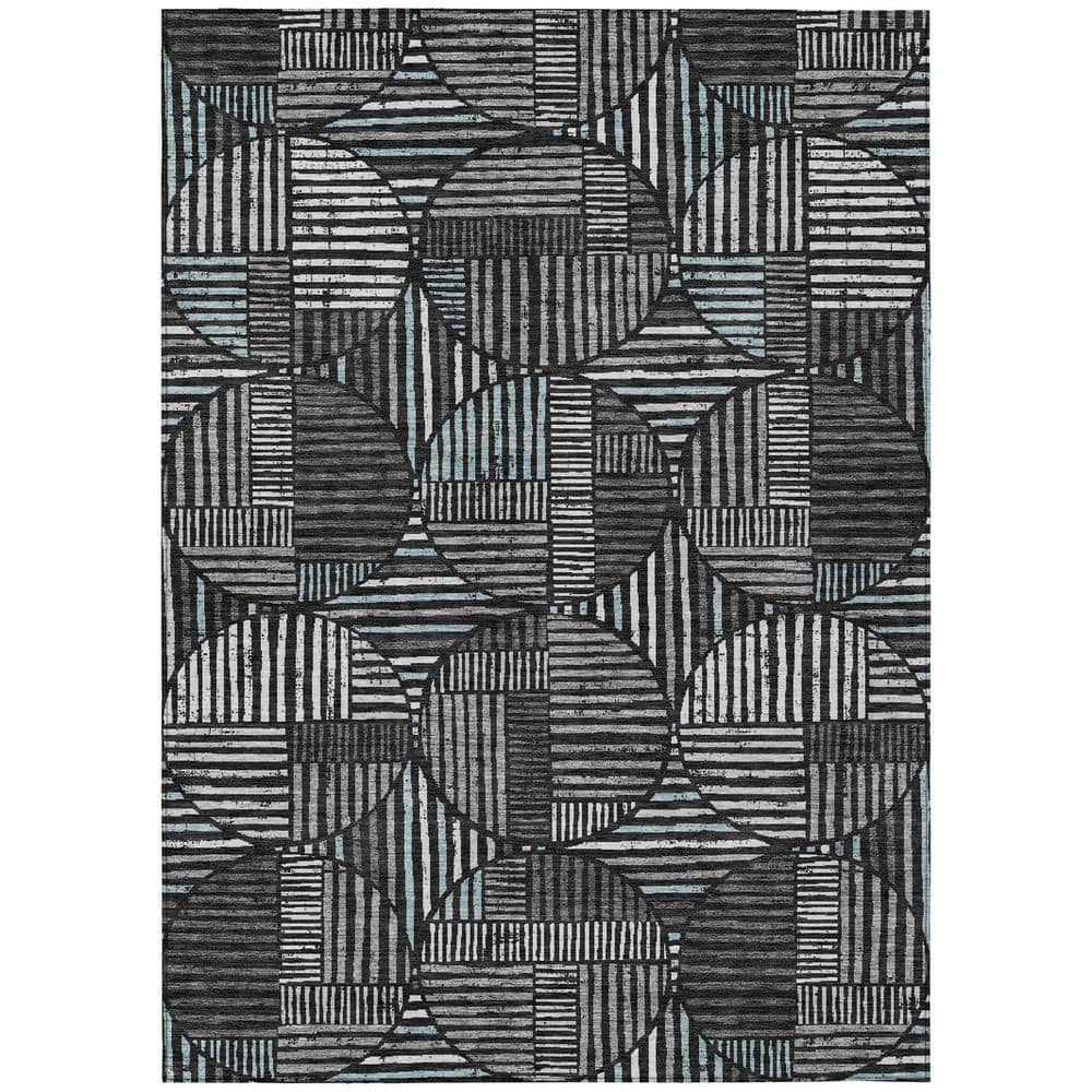 Chantille Machine Washable Indoor/Outdoor Abstract ACN2700 Black 3 ft. x 5 ft. Area Rug price history on PriceWatchPro