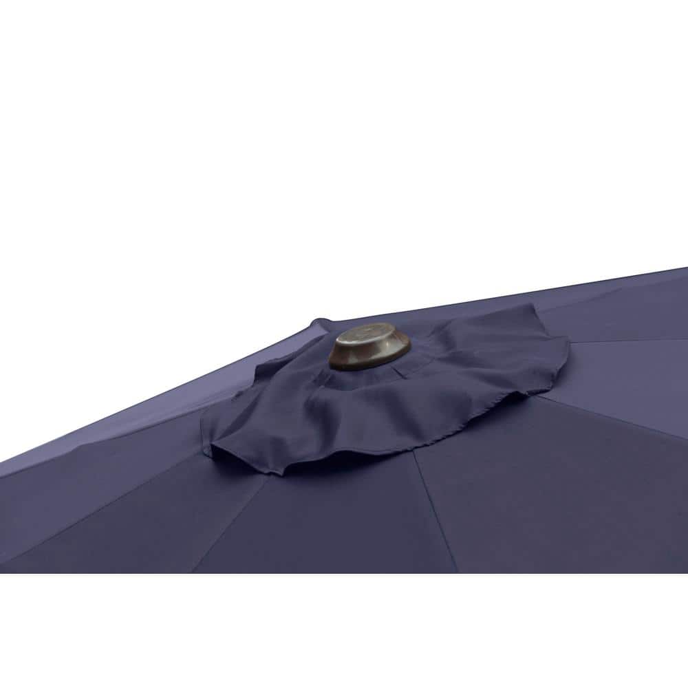 Navy Blue 9 Ft Steel Outdoor Patio Umbrella with UV Protection