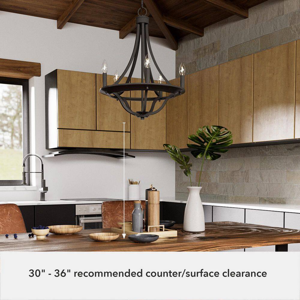 Noble Bronze 5-Light Candle Style Chandelier