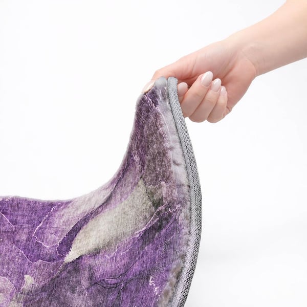 Dream Shag Premium Machine Washable Abstract ADS522 Purple 5 ft. x 7 ft. 6 in. Area Rug