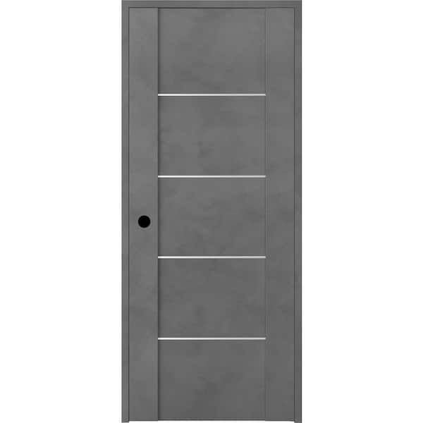 Belldinni Vona 32 in. x 80 in. Right-Handed Solid Core Dark Urban Textured Wood Single Prehung Interior Door