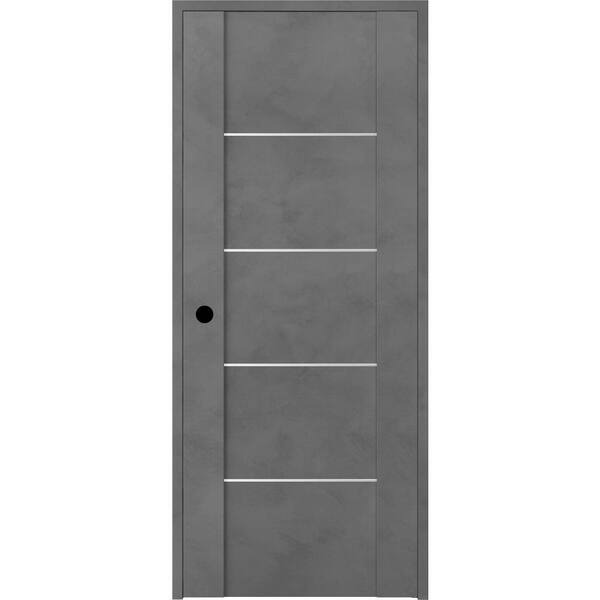 Belldinni Vona 36 in. x 80 in. Right-Handed Solid Core Dark Urban Textured Wood Single Prehung Interior Door