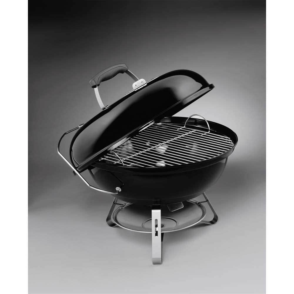 18-Inch Black Porcelain-Enameled Portable Charcoal Grill
