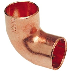 1/2 in. Wrot Copper 90-Degree Cup x Cup Elbow Fitting Pro Pack (50-Pack)