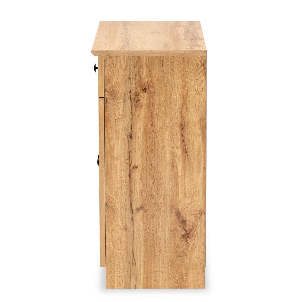 Lauren 31.5" Oak Brown Wood 2-Door Buffet Cabinet