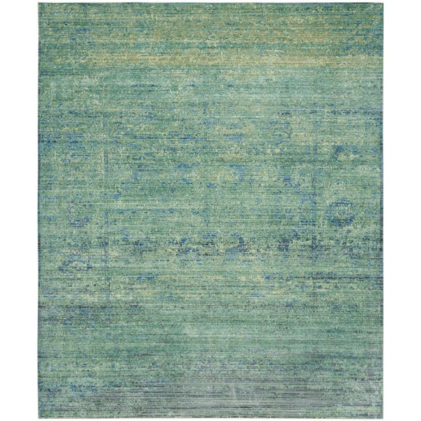 SAFAVIEH Mystique Green/Multi 9 ft. x 12 ft. Border Area Rug