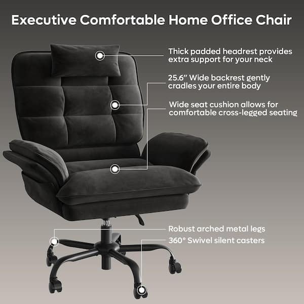 Bestier Velvet Seat High-Back Ergonomic Office Chair in
