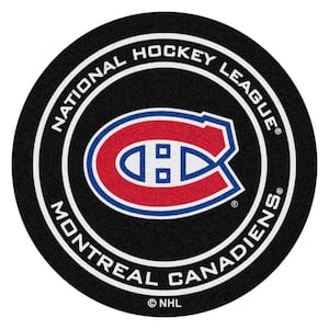Montreal Canadiens Black 27 in. Round Hockey Puck Mat