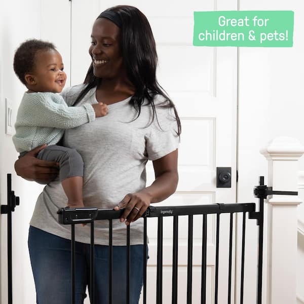 The Stairway+ 46W Series Pet and Baby Gate, Openings 31 in. - 46 in. Wide, 32.5 in. Tall-Black