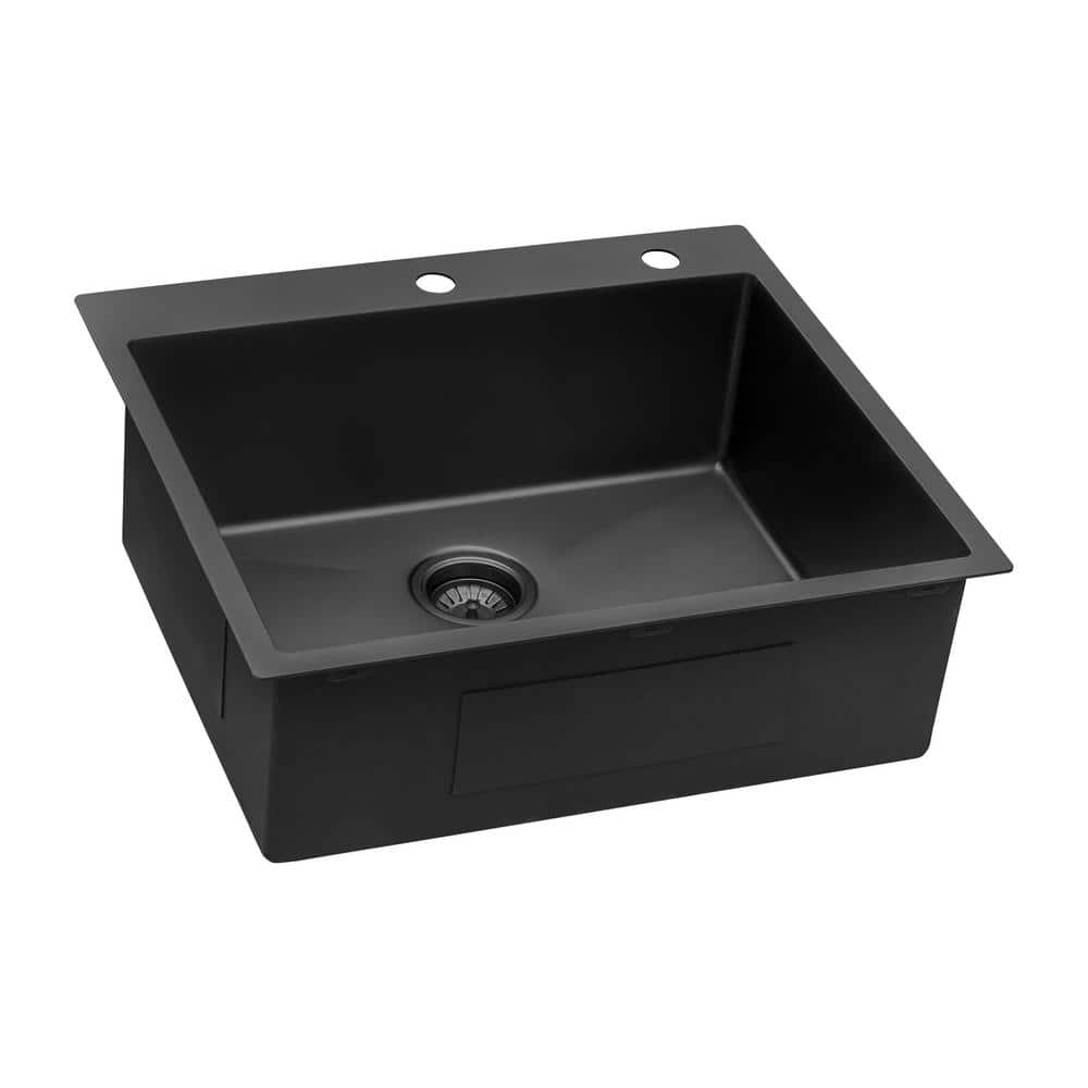 Gunmetal Black Stainless Steel Single Bowl Farmhouse Sink