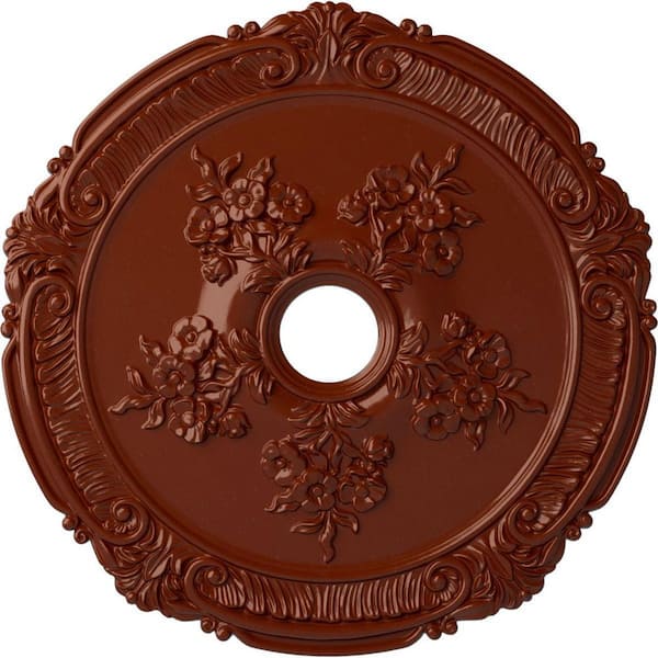 Ekena Millwork 1-1/2 in. x 26 in. x 26 in. Polyurethane Attica with Rose Ceiling Medallion, Firebrick