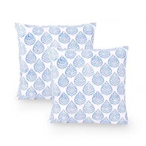 Broadmoor Modern Royal Blue Handcrafted Fabric 18 in. x 18 in. Throw Pillow Cover (Set of 2)
