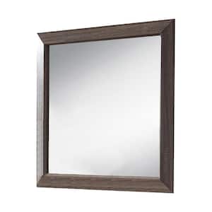 Lyndon 41 in. W x 39 in. H Rectangle Wood Framed Weathered Gray Grain Modern Dresser Mirror