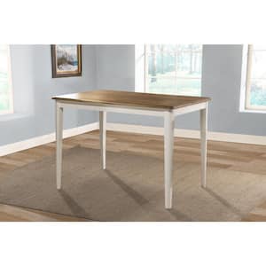 Bayberry Wood Farmhouse 4 Legs Counter Height Extension Dining Table, 4 to 6 Seats, White