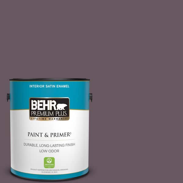 BEHR PREMIUM PLUS 1 gal. #N100-6 Urban Legend Satin Enamel Low Odor Interior Paint & Primer