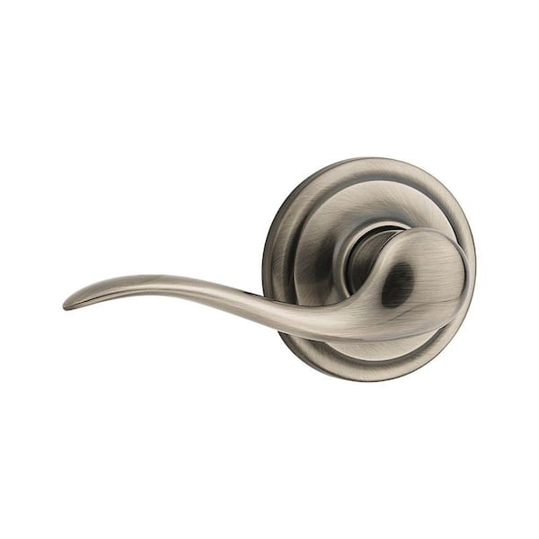 Kwikset Tustin Antique Nickel Left-Handed Half-Dummy Door Handle with Microban Antimicrobial Technology