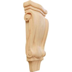 1-3/4 in. x 4-3/4 in. x 10 in. Unfinished Wood Red Oak Small Traditional Pilaster Corbel