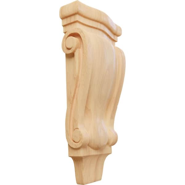 Ekena Millwork 1-3/4 in. x 4-3/4 in. x 10 in. Unfinished Wood Red Oak Small Traditional Pilaster Corbel