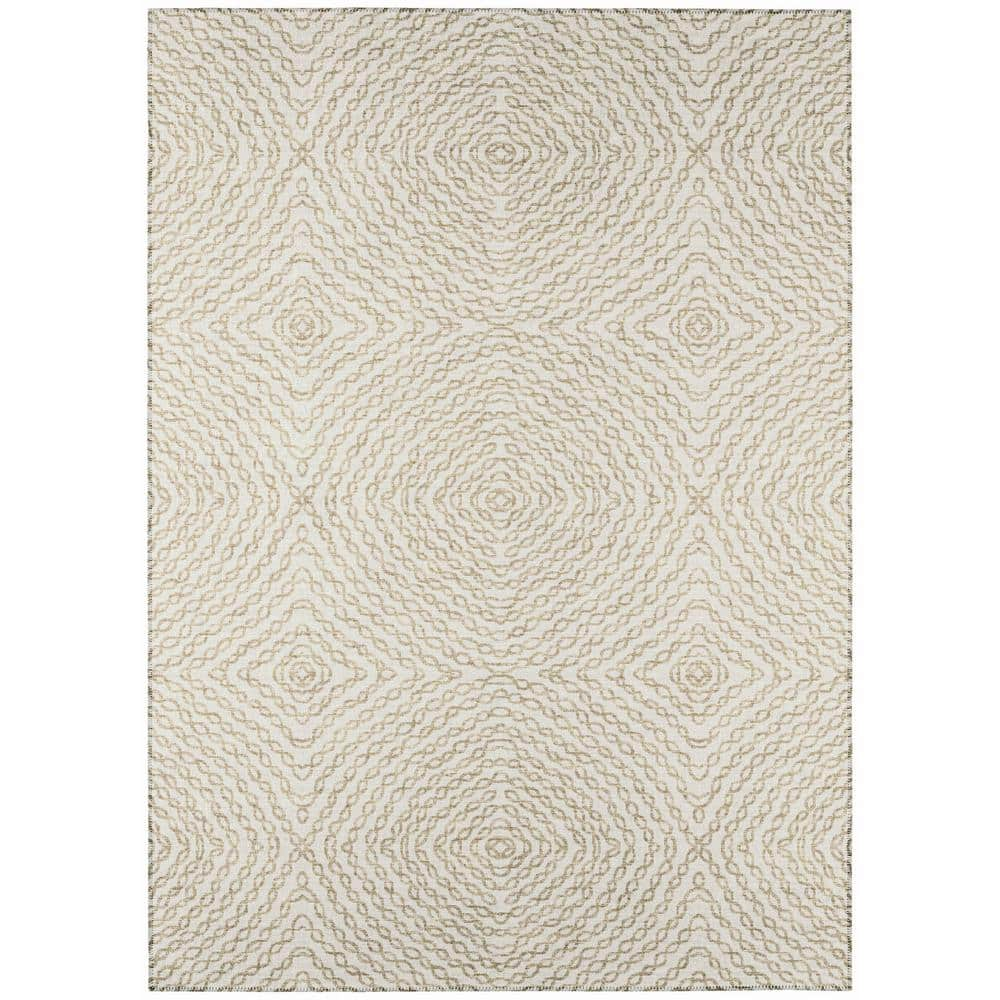 (D589) Beige Highlands Graphix Accent Rug, 3x4