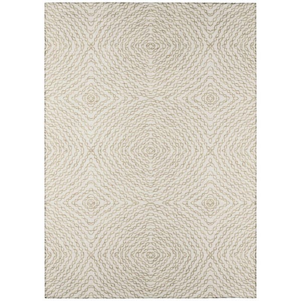 Addison Rugs Evolve Ivory 8 ft. x 10 ft. Geometric Area Rug