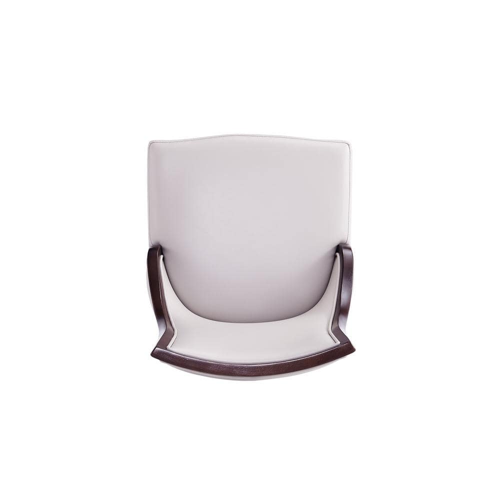 Grand Gray Faux Leather Parsons Dining Chairs with Wood Frame, Set of 4