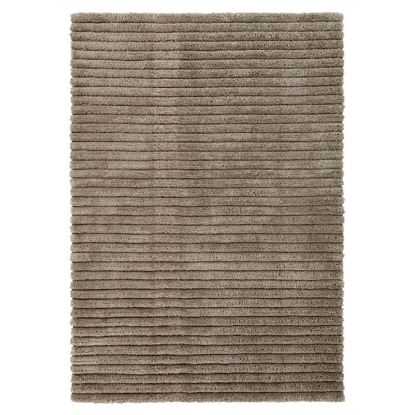 Chesapeake Merchandising Microfiber Polyester Shag Taupe 5 ft. x 7 ft. Lavish Area Rug